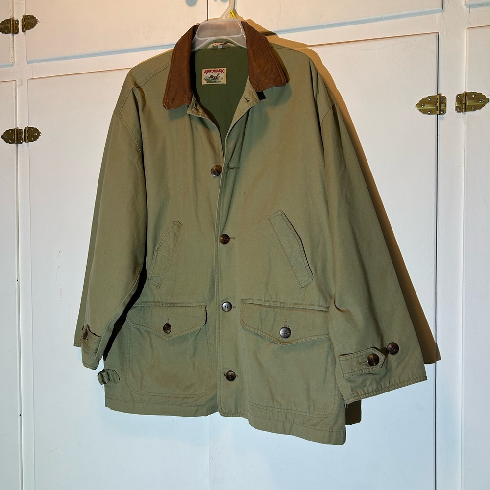 Vintage Adirondack canvas barn jacket chore coat in Olive Green size L
